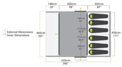 Zempire Aero Pro TXL TC V2 Air Tent 2023 -Vango Sales Store aero pro txl v2 dimensions image 1
