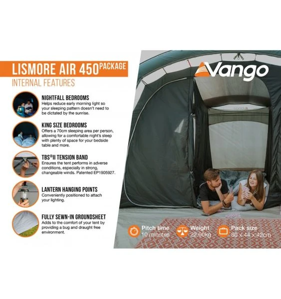 Vango Lismore Air 450 Airbeam Tent 2023 (Incl. Footprint) 6 Vango Lismore Air 450 Airbeam Tent 2023 (Incl. Footprint) - Image 4