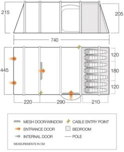 Vango Lismore Air 700DLX Airbeam Tent 2023 (Incl. Footprint) 16 Vango Lismore Air 700DLX Airbeam Tent 2023 (Incl. Footprint) -Vango Sales Store lismore air 700dlx dimensions image