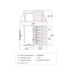 Vango Osiris Air 500 Airbeam Tent 2022 -Vango Sales Store osiris air 500 dimensions image