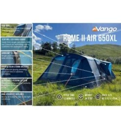 Vango Rome II Air 650XL Airbeam Tent 2023 (Incl. Footprint) -Vango Sales Store rome ii air 650xl 3