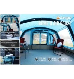 Vango Rome II Air 650XL Airbeam Tent 2023 (Incl. Footprint) -Vango Sales Store rome ii air 650xl 5
