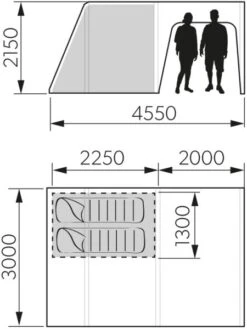Dometic Santorini 2X4 TC Air Tent 2023 -Vango Sales Store santorini 2x4 dimensions image 1