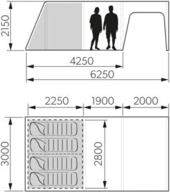 Dometic Santorini 4X8 TC Air Tent 2023 -Vango Sales Store santorini 4x8 dimensions image 1