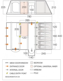 Vango Ventanas II Air 650XL Airbeam Tent 2023 -Vango Sales Store ventanas ii air tc 650xl dimensions image 1